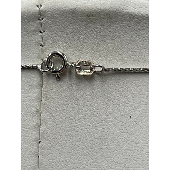 Larimar CZ Pendant Necklace Intricate Sterling Silver Setting and Chain - Picture 7 of 10